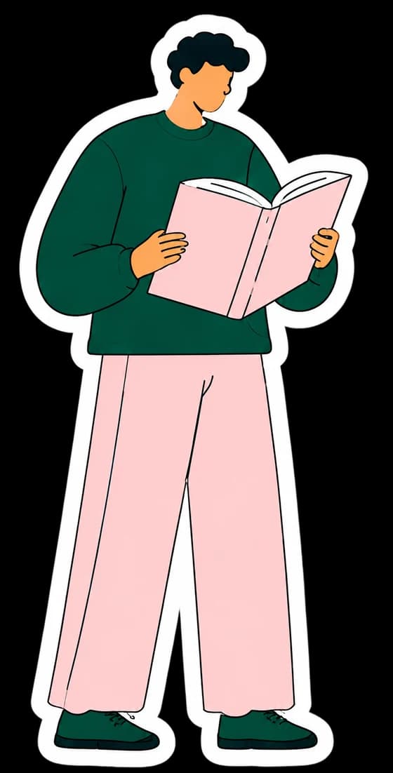 Illustration of a student reading